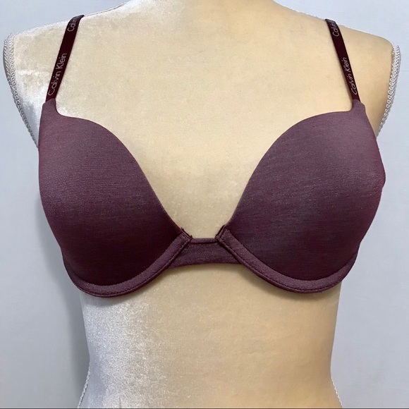 Calvin Klein “2/$20” NWOT Metallic Burgundy Demi Bra Women 34B - Picture 2 of 14